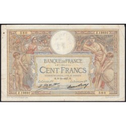 F 24-06 - 09/12/1927 - 100 francs - Merson grands cartouches - Série Z.19892 - Etat : TB