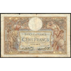 F 24-07 - 08/11/1928 - 100 francs - Merson grands cartouches - Série V.23240 - Etat : TB-