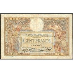 F 24-07 - 17/11/1928 - 100 francs - Merson grands cartouches - Série L.23330 - Etat : TB-