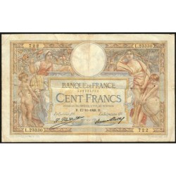 F 24-07 - 17/11/1928 - 100 francs - Merson grands cartouches - Série L.23330 - Etat : TB-