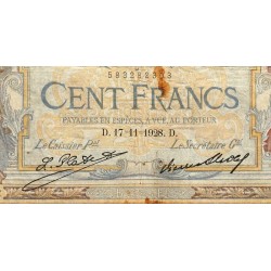 F 24-07 - 17/11/1928 - 100 francs - Merson grands cartouches - Série H.23332 - Etat : B-