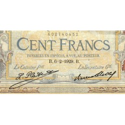 F 24-08 - 06/02/1929 - 100 francs - Merson grands cartouches - Série Q.24110 - Etat : TB+