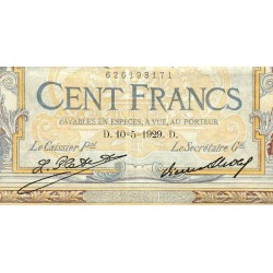 F 24-08 - 10/05/1929 - 100 francs - Merson grands cartouches - Série T.25048 - Etat : TTB+