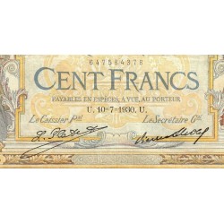 F 24-09a - 10/07/1930 - 100 francs - Merson grands cartouches - Série K.25904 - Etat : TTB-