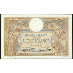 F 24-09b - 11/09/1930 - 100 francs - Merson grands cartouches - Série T.26630 - Etat : SUP+