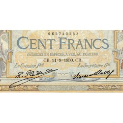 F 24-09b - 11/09/1930 - 100 francs - Merson grands cartouches - Série T.26630 - Etat : SUP+