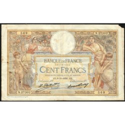 F 24-09 - 06/11/1930 - 100 francs - Merson grands cartouches - Série N.27302 - Etat : B+