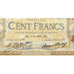 F 24-10 - 05/03/1931 - 100 francs - Merson grands cartouches - Série F.29323 - Etat : TB