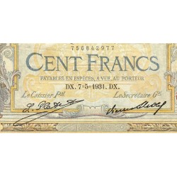 F 24-10 - 07/05/1931 - 100 francs - Merson grands cartouches - Série S.30274 - Etat : TTB-