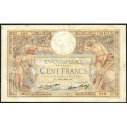 F 24-11 - 28/07/1932 - 100 francs - Merson grands cartouches - Série T.36135 - Etat : TTB-