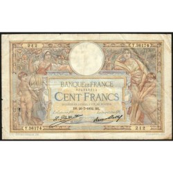 F 24-11 - 28/07/1932 - 100 francs - Merson grands cartouches - Série T.36174 - Etat : B+