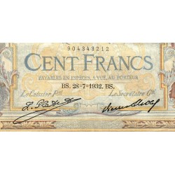 F 24-11 - 28/07/1932 - 100 francs - Merson grands cartouches - Série T.36174 - Etat : B+