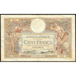 F 24-11 - 25/08/1932 - 100 francs - Merson grands cartouches - Série U.36583 - Etat : TB