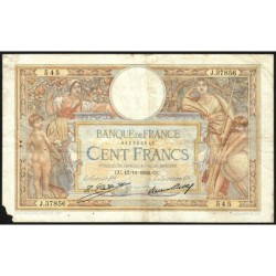 F 24-11 - 17/11/1932 - 100 francs - Merson grands cartouches - Série J.37856 - Etat : B+