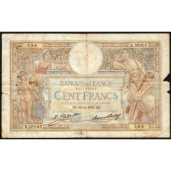 F 24-11 - 22/12/1932 - 100 francs - Merson grands cartouches - Série K.38205 - Etat : B