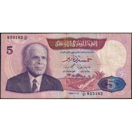 Tunisie - Pick 79 - 5 dinars - Série C/97 - 03/11/1983 - Etat : TB-