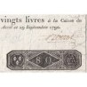 Assignat 07a - 80 livres - 29 septembre 1790 - Série D- Etat : SUP+