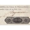 Assignat 15a - 100 livres - 19 juin 1791 - Série 5K - Etat : B