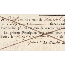 Rescription 54a - 50 francs - 21 nivôse an 4 - Annulé - Etat : SUP+