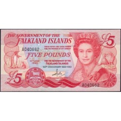 Falkland (îles) - Pick 12a - 5 pounds - Série A - 14/06/1983 - Commémoratif - Etat : NEUF