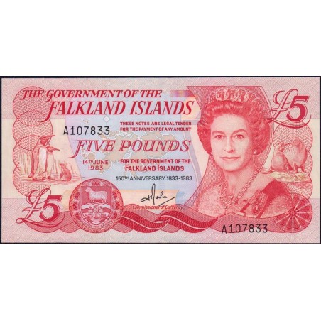 Falkland (îles) - Pick 12a - 5 pounds - Série A - 14/06/1983 - Commémoratif - Etat : NEUF
