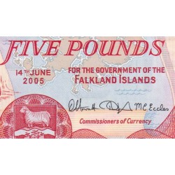 Falkland (îles) - Pick 17a - 5 pounds - Série B - 14/05/2005 - Etat : NEUF