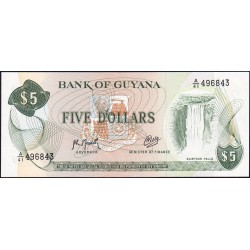 Guyana - Pick 22f_2 - 5 dollars - 1992 - Série A/41 - Etat : NEUF
