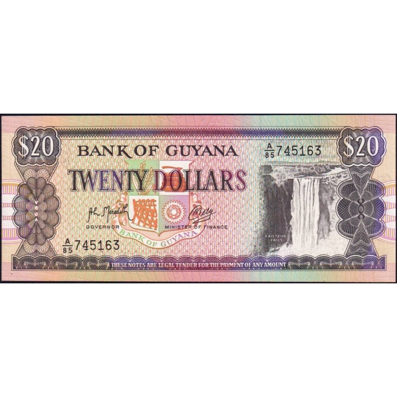 Guyana - Pick 27_2 - 20 dollars - Série A/85 - 1992 - Etat : NEUF