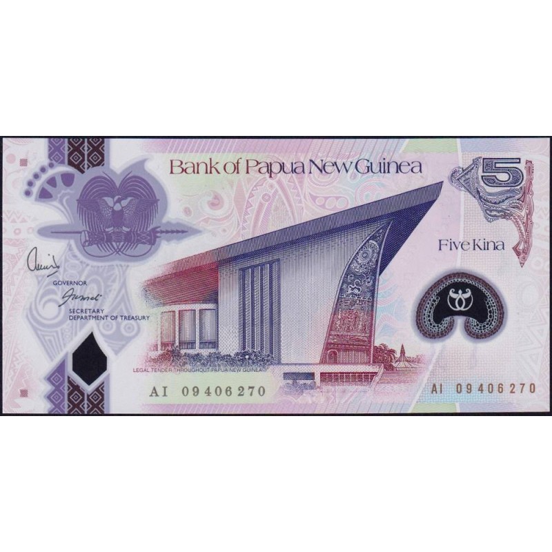 Papouasie Nouvelle-Guinée - Pick 29b - 5 kina - Série AI - 2009 - Polymère - Etat : NEUF