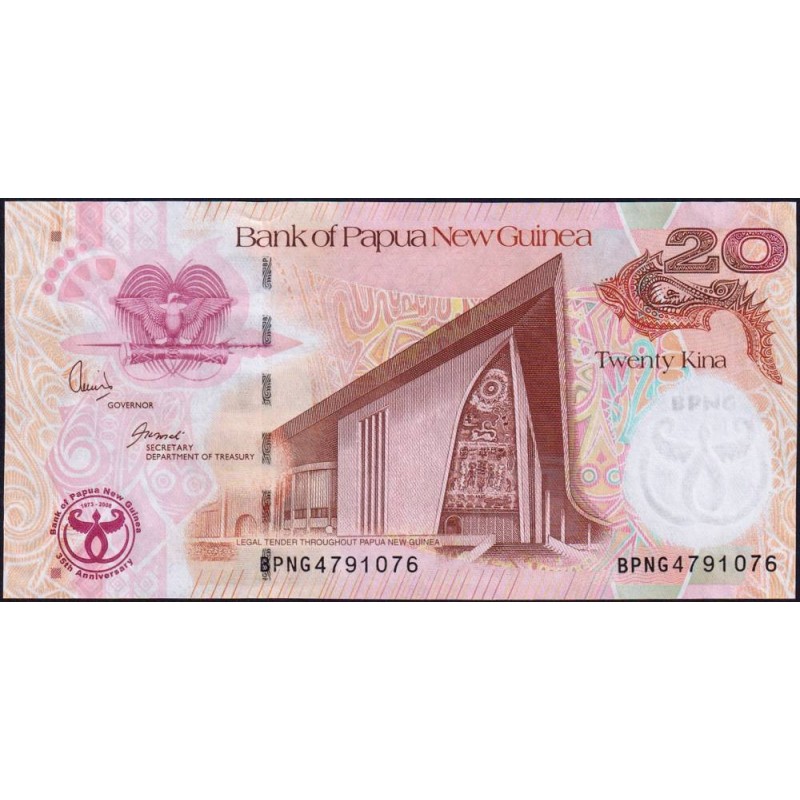 Papouasie Nouvelle-Guinée - Pick 36a - 20 kina - Sans série - 2008 - Commémoratif - Etat : pr.NEUF