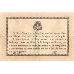 Béthune - Pirot 26-6 - 1 franc - Série 283 - 04/10/1915 - Etat : SUP