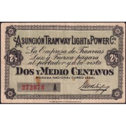 Paraguay - Asunción Tramway - 2 1/2 centavos - 1913 - Etat : TTB+