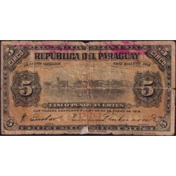 Paraguay - Pick 140a_3 - 5 pesos fuertes - Sans série - 01/01/1916 - Etat : B-