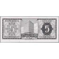 Paraguay - Pick 195b_2 - 5 guaranies - Série A - 25/03/1952 (1963) - Etat : NEUF