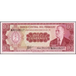 Paraguay - Pick 196b_2 - 10 guaranies - Série A - 25/03/1952 (1963) - Etat : NEUF