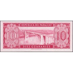 Paraguay - Pick 196b_2 - 10 guaranies - Série A - 25/03/1952 (1963) - Etat : NEUF