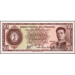 Paraguay - Pick 197b_1 - 50 guaranies - Série A - 25/03/1952 (1963) - Etat : NEUF
