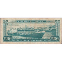 Paraguay - Pick 206_1 - 500 guaranies - Série A - 25/03/1952 (1982) - Etat : TTB-