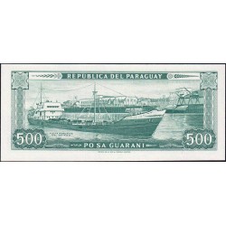 Paraguay - Pick 206_3 - 500 guaranies - Série A - 25/03/1952 (1990) - Etat : NEUF