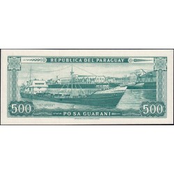 Paraguay - Pick 206_4 - 500 guaranies - Série A - 25/03/1952 (1992) - Etat : NEUF