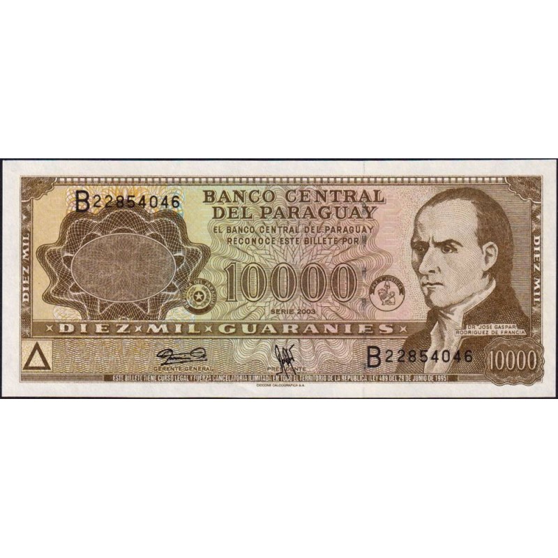 Paraguay - Pick 216b - 10'000 guaranies - Série B - 2000 - Etat : NEUF