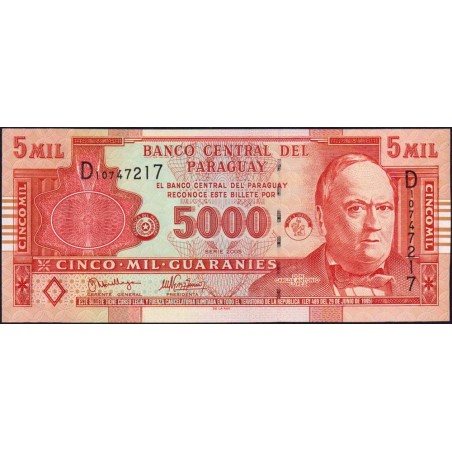 Paraguay - Pick 223a - 5'000 guaranies - Série D - 2005 - Etat : NEUF