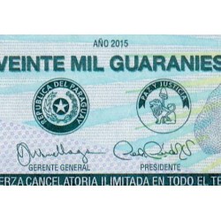 Paraguay - Pick 238a - 20'000 guaranies - Série F - 2015 - Etat : pr.NEUF