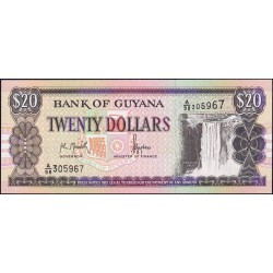 Guyana - Pick 30a - 20 dollars - Série A/98 - 1996 - Etat : NEUF