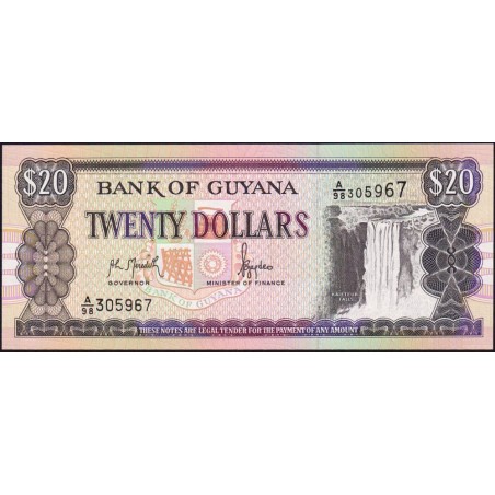 Guyana - Pick 30a - 20 dollars - Série A/98 - 1996 - Etat : NEUF