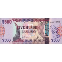 Guyana - Pick 37_1 - 500 dollars - Série AJ - 2011 - Etat : NEUF