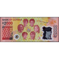 Guyana - Pick 42 - 2'000 dollars - Série AB - 2021 - Polymère commémoratif - Etat : NEUF