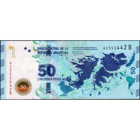 Argentine - Pick 362 - 50 pesos - Série B - 2015 - Etat : NEUF