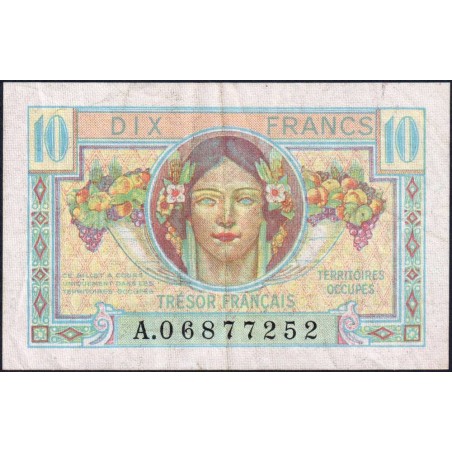 VF 30-01 - 10 francs - Trésor français - Territoires occupés - 1947 - Série A - Etat : TB+