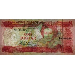 Caraïbes Est - Antigua & Barbuda - Pick 17ar (Remplacement) - 1 dollar - Série Z - 1986 - Etat : SPL